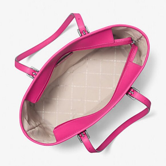 MICHAEL KORS Jet Set Travel Small Saffiano Leather Top-Zip Tote Bag DRAGONFRUIT - Picture 3 of 4